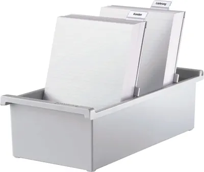 Produktbild von Karteitrog A6 hoch für 1300 Karten lichtgrau