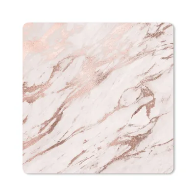 Produktbild von MuchoWow® Mauspad Mousepad Marmor - Weiß - Rosa 20x20 cm - Mousepads - Maus Mat - Pad - Mausunterlage - Desk Mat - Bureauartikeln