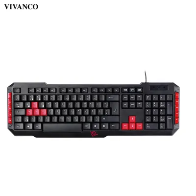 Produktbild von ViVanco™IT-KB G2, Volle Größe (100%), Kabelgebunden, USB, Schwarz, Rot
