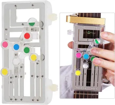 Produktbild von Gitarrenhilfe - Akkordhilfsmittel - Gitarren- und Ukulelenakkorde - Übungshilfe - Einfache Akkorde mit einer Taste - Einfache Gitarrenhilfe für Anfänger