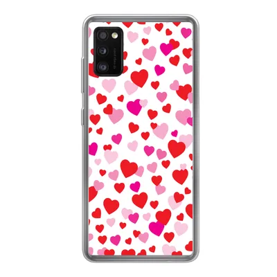 Produktbild von MuchoWow® Handyhülle Schutzhülle Hülle für Samsung Galaxy A41 Eine Illustration mit bunten Herzen Silikon Softcase Handy Hülle - Mobiltelefon