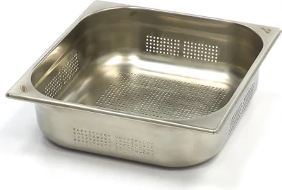 Image de Maxima - Récipient Gastronorm - 2/3 GN - 10 cm de profondeur - Acier inoxydable - Perforé