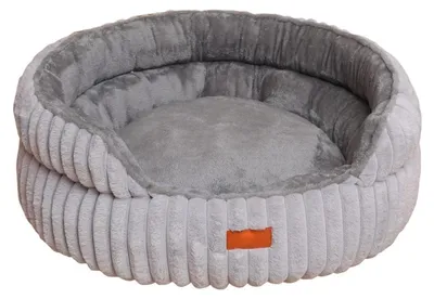 Productafbeelding van Hondenbed, donutvorm, pluche, huisdierenbed, kattenbed, zacht, antislip, lichtgrijs, 70 cm