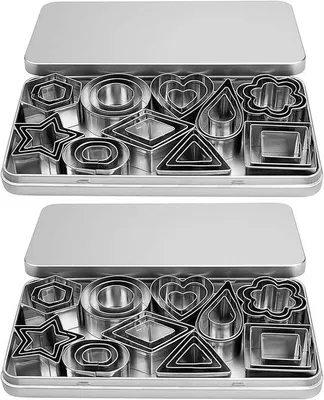 Produktbild von Famanu Ausstechformen Set aus 60 Edelstahlformen mit praktischer Aufbewahrungsbox