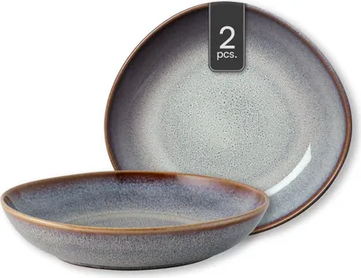 Produktbild von Schalen - 22 x 21 cm - Beige - Grau - Steingut - mit Reaktivglasur - 2er Set