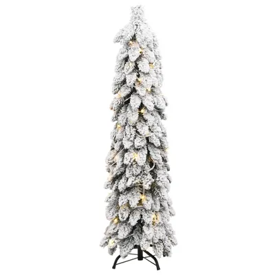 Image de vidaXL Sapin de Noël artificiel éclairage & neige 80 LED 150 cm