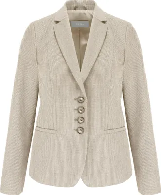 Produktbild von VIVETTE Kurzblazer Langarm in Beige meliert, Fil-a-Fil-Dessin, Größe 48