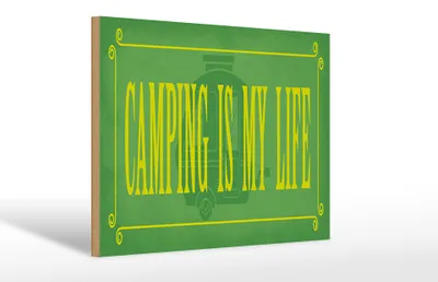 Produktbild von Holzschild Spruch 12x18 cm Camping my life Schild