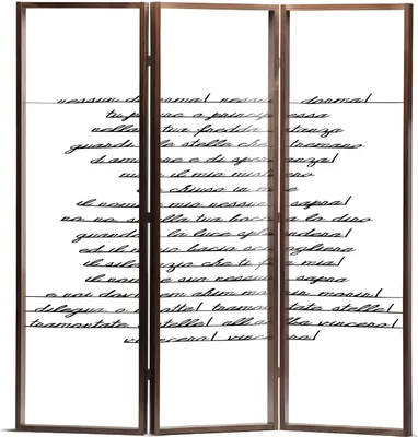 Produktbild von Bildschirm mit poetischem Design – Eleganter Raumteiler mit poetischem Muster.