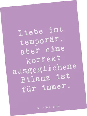 Produktbild von Mr. & Mrs. Panda Postkarte Spruch Buchhalter Weisheit - Lavendeltraum - Geschenk, Geschenke für Berufstätige, Bilanz, Rechnungswesen, Finanzen, Motivkarte, Grußkarte