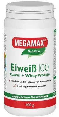 Obrázek produktu pro MEGAMAX Nutrition Protein 100 v prášku s příchutí cappuccino, 400 g prášku