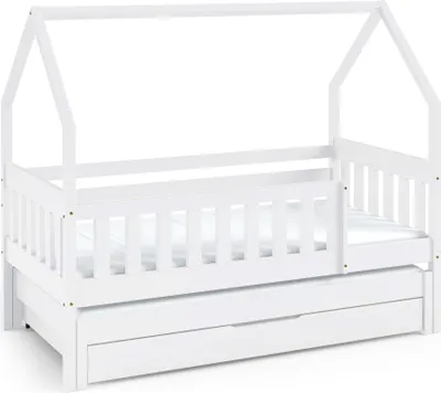 Produktbild von FURNLUX Hausbett Maja Weiss 80x160cm / Hauptfarbe: Weiß / Abmessungen: 86 x 139 x 168 cm