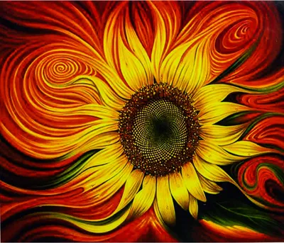 Productafbeelding van Schilderen op nummer: Zonnebloem, geel, 40x50 cm, op canvas, inclusief lijst. Creatief