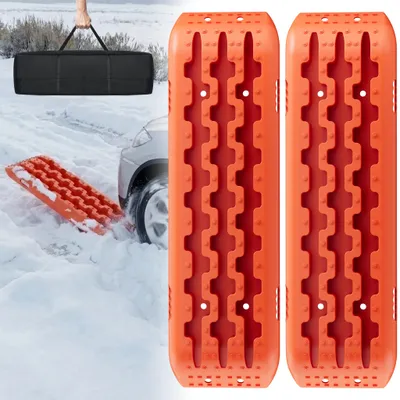 Produktbild von ACXIN Traktionshilfe 2er-Pack Orange, Anfahrhilfe für Wohnmobil SUV Auto bis 10t, rutschfeste Rettungsplatte mit Griffen & Tragetasche