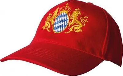Produktbild von Baseballcap mit Einstickung - Bayernwappen mit goldenen Löwen - 68665 rot