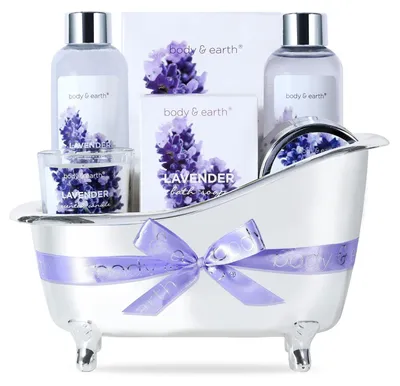 Productafbeelding van Wellness set, 7-delig, lavendel badset, cadeauverpakking, Moederdag, met lavendelolie