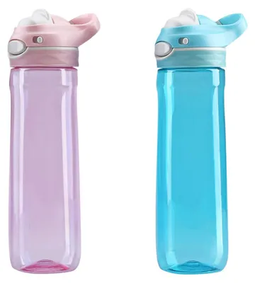 Immagine prodotto di Confezione da 2 bottiglie d'acqua da 750 ml (26 once), senza cannuccia, prive di BPA, a prova di perdite e facili da usare