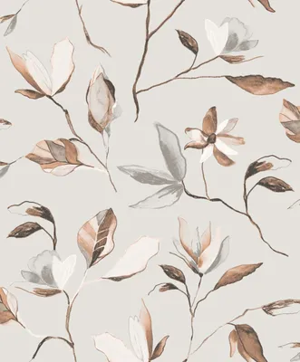 Produktbild von Masureel Tapete Blumen Grau - 632083 - 53 cm x 10.05 m