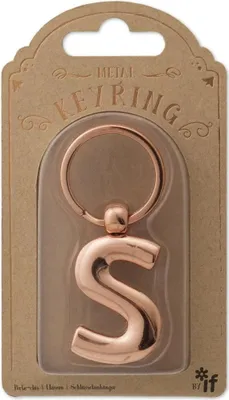 Produktbild von Metall-Schlüsselanhänger in Form des Buchstabens S – Keyring - IF
