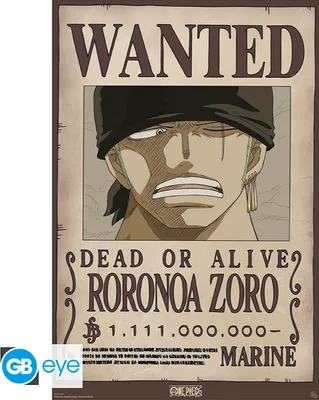 Produktbild von ONE PIECE - Poster Maxi 91.5x61 - Wanted Zoro Wano
