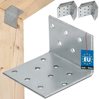Obrázek produktu pro KOTARBAU® Sada 25 ks úhlových spojek, úhelníky pro těžké zatížení 40x60x60 mm, pozinkovaná ocel, úhelníky, stabilní, odolné, spojky pro nosníky, stříbrné