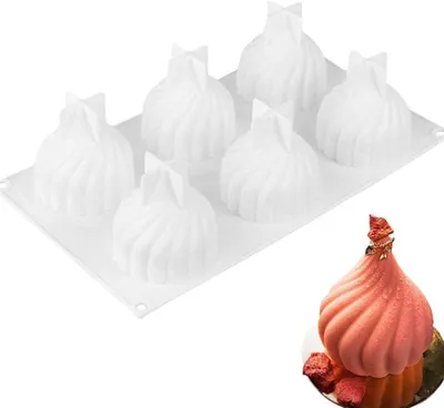Produktbild von Kuchenform, Silikon-3D-Backform, Silikon-Muffinform für Muffins, Brownies, Cupcakes, Kuchen, Pudding und Gelee (6 mit Zwiebelköpfen)