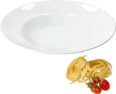 Produktbild von Bianco Pastateller Ø30cm aus Porzellan Nudel-Teller Weiß Teller tief
