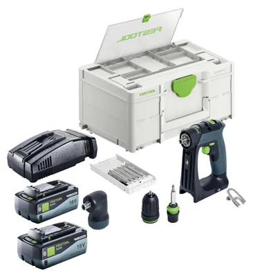 Produktbild von Festool CXS 18-Basic-Set Akku Bohrschrauber 18 V 40 Nm Brushless + 2x Akku 8,0 Ah + Schnellladegerät + Systainer