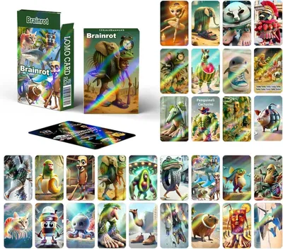 Produktbild von Steal a Brainrot Karten, 30 Stück Brainrot Italian Brainrot Karten Tung Tung Tung Tung Sahur Six Seven Steal A Brainrot Fantasy Tiere Illustrationen