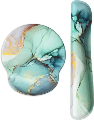 Obrázok produktu pre Ergonomická herná podložka pod myš s opierkou zápästia, vodoodolný povrch z lycry, protišmykováPolyuretánzákladňa