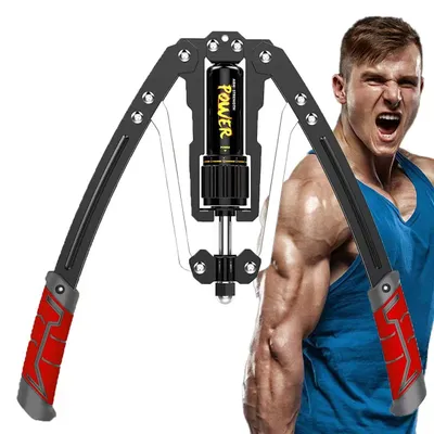 Produktbild von Powerbag Hydraulische Armtrainer – Verstellbar 10-204 kg – Rot – Mit doppelter Kohlenstoffstahlkonstruktion