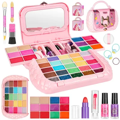 Imagen del producto de Kit de maquillaje para niños, con 37 colores, lavable, ideal para niñas de 4 a 12 años, juguete para actividades creativas