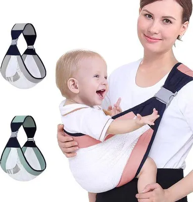 Imagen del producto de Unyqoos® Portabebés – diseño ergonómico para recién nacidos desde el nacimiento, sistema de transporte versátil que se puede usar en la parte delantera o en la espalda, malla transpirable de 5 mm, ajustable de 130 a 170 cm