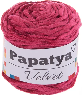 Produktbild von 600g Strickgarn Papatya Velvet Chenille-Strickgarn Strickwolle Häkelgarn Farbwahl, Farbe:302-05 himbeerrot