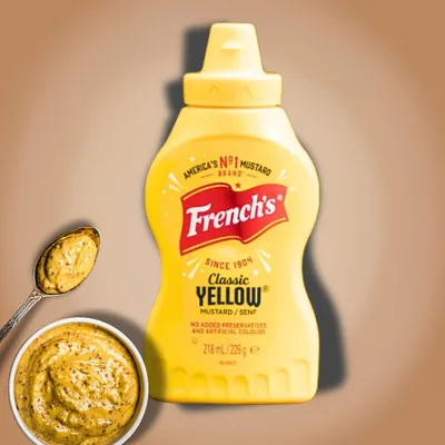 Produktbild von French's Classic Yellow Mustard / Senf – Aromatischer Würziger Senf für Würstchen, Sandwiches & Saucen – 218ml (226g)