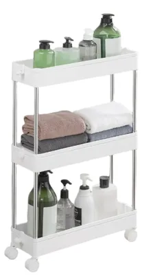 Produktbild von 3-stöckiges Küchenregal mit Gewürzregal – ausziehbar – 40 x 12,5 x 60 cm