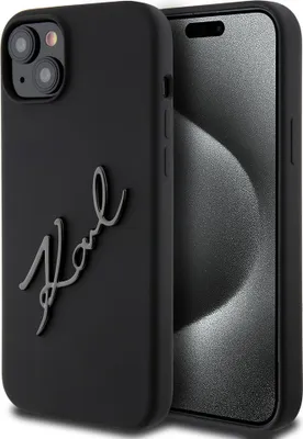 Image de Karl Lagerfeld iPhone 15 Plus & iPhone 14 Plus Coque arrière - Logo Karl - Noir