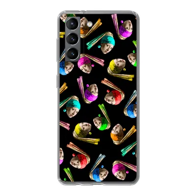 Produktbild von MuchoWow® Handyhülle Schutzhülle Hülle für Samsung Galaxy S21 Das Mädchen mit dem Perlenohrring - Regenbogen - Schnittmuster Silikon Softcase Handy Hülle - Softcase