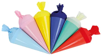 Obrázek produktu pro Stylex 47173, Nenaplněný kornout pro prvňáčky, Chlapec/děvče, Modrá, Zelená, Růžová, Žlutá, Jednobarevný, Karton, Kulatý