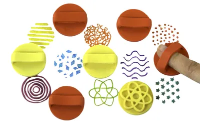 Produktbild von EDUPLAY 370030 Fingerstempel Muster 8er Set, mehrfarbig