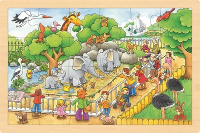 Obrázok produktu pre Puzzle w drewnianej ramce ZOO 24 elementy Goki