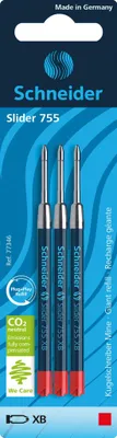 Produktbild von Schneider Kugelschreibermine Slider 755 XB Blister 3 Stück rot