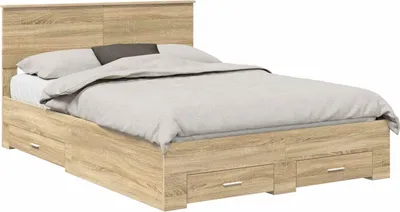Zdjęcie produktu dla Ramka łóżka Dąb Sonoma 135 x 190 cm Materiał drewnopochodny