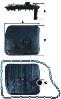 Produktbild von MAHLE HX 153D Hydraulikfiltersatz AT Automatikgetriebe für FORD Focus II Schrägheck (DA, HCP, DP)