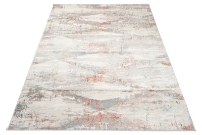 Produktbild von Tapiso Teppich VALLEY Modern Kurzflor Hellgrau Blau Braun Wohnzimmer 120 x 170 cm