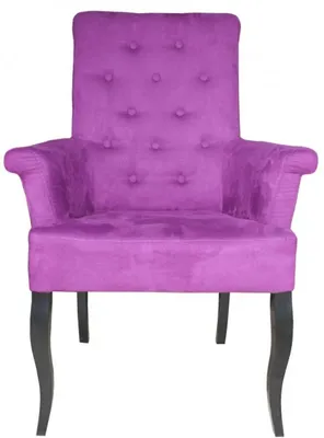 Produktbild von Casa Padrino Luxus Esszimmer Stuhl Lila / Schwarz mit Armlehnen - Barock Möbel