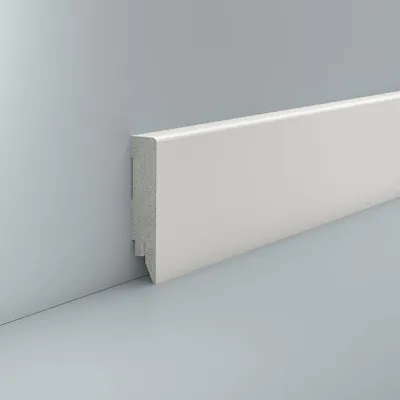 Produktbild von Sockelleiste Kunststoff 16 x 78 mm RAL 9016 Fussleiste Hartschaum Bad Küche