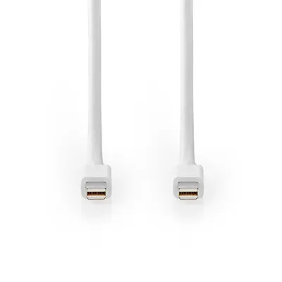 Produktbild von Nedis Mini Displayport-Kabel - DisplayPort 1.4 - Mini DisplayPort Stecker - Mini DisplayPort Stecker - 48 Gbps - Vernickelt - 2.00 m - Rund - PVC - Weiss - Blister
