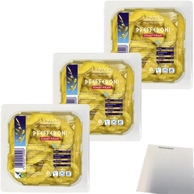 Produktbild von Liakada Pfefferoni Scharf-Pikant 3er Pack (3x125g Packung) + usy Block