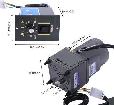 Obrázok produktu pre súprava motora s prevodovkou na 220 V, nastaviteľné otáčky do 68 ot/min, tichá prevádzka, čierna farba, zástrčka Eu